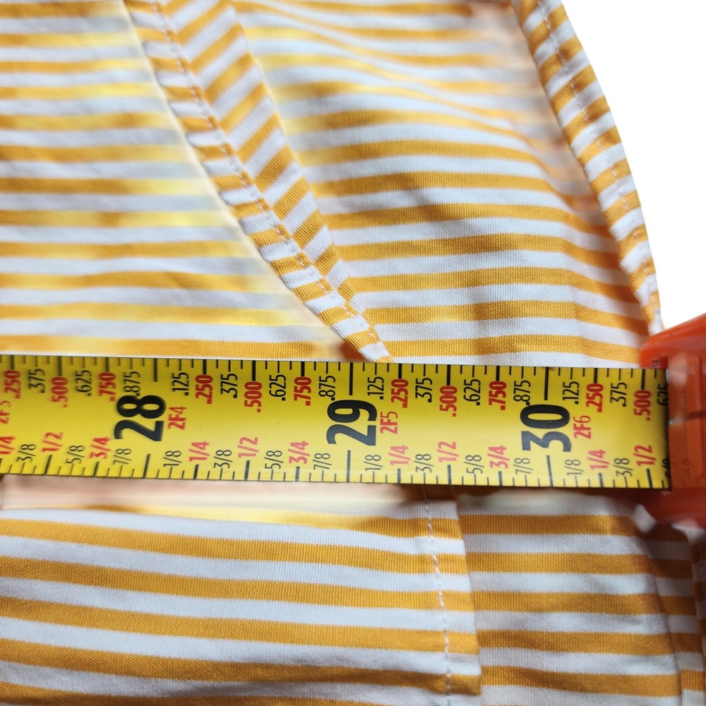 Ralph Lauren Mens L Custom Fit Yellow White Striped Cotton Button Down Shirt‎ - Picture 8 of 8